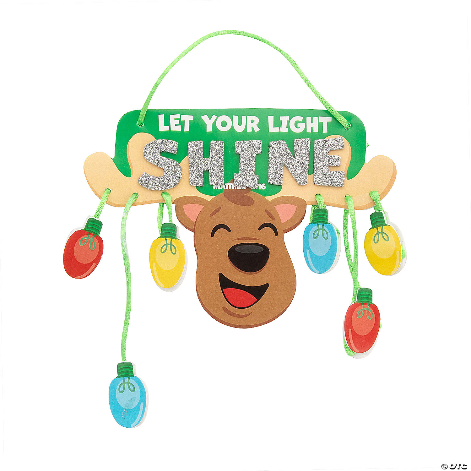 Religious Christmas Deer Let Your Light Shine Craft Kit-12Pk