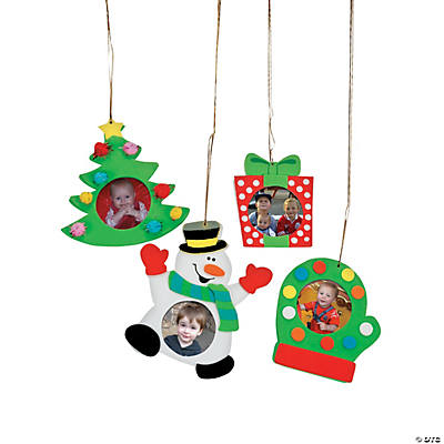 Foam Holiday Picture Frame Ornament Craft Kit 12 Pk