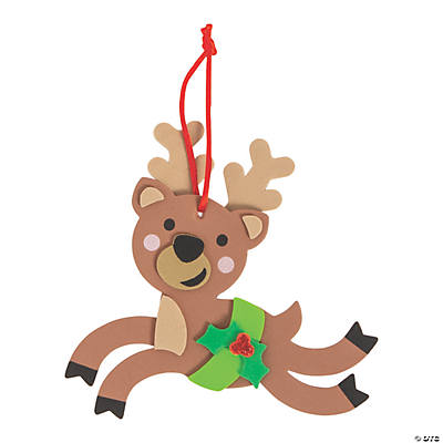 Foam Reindeer Ornament Craft Kit 12pk