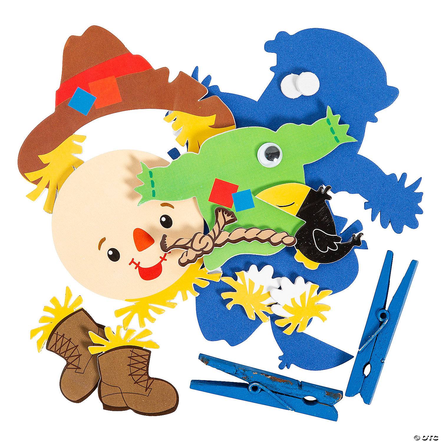 Foam Scarecrow Clothespin Craft Kits - 12 pk