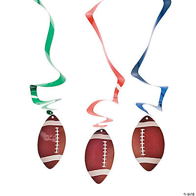 Football Hanging Swirl Decorations 12 Pk