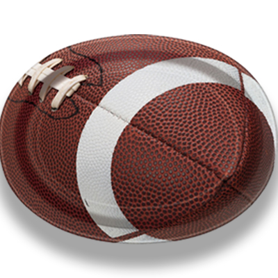 Football Oval Dinner Plates - 8 Pk