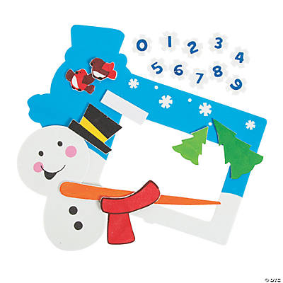 Dated Snowman Picture Frame Magnet Craft Kit-12 Pack