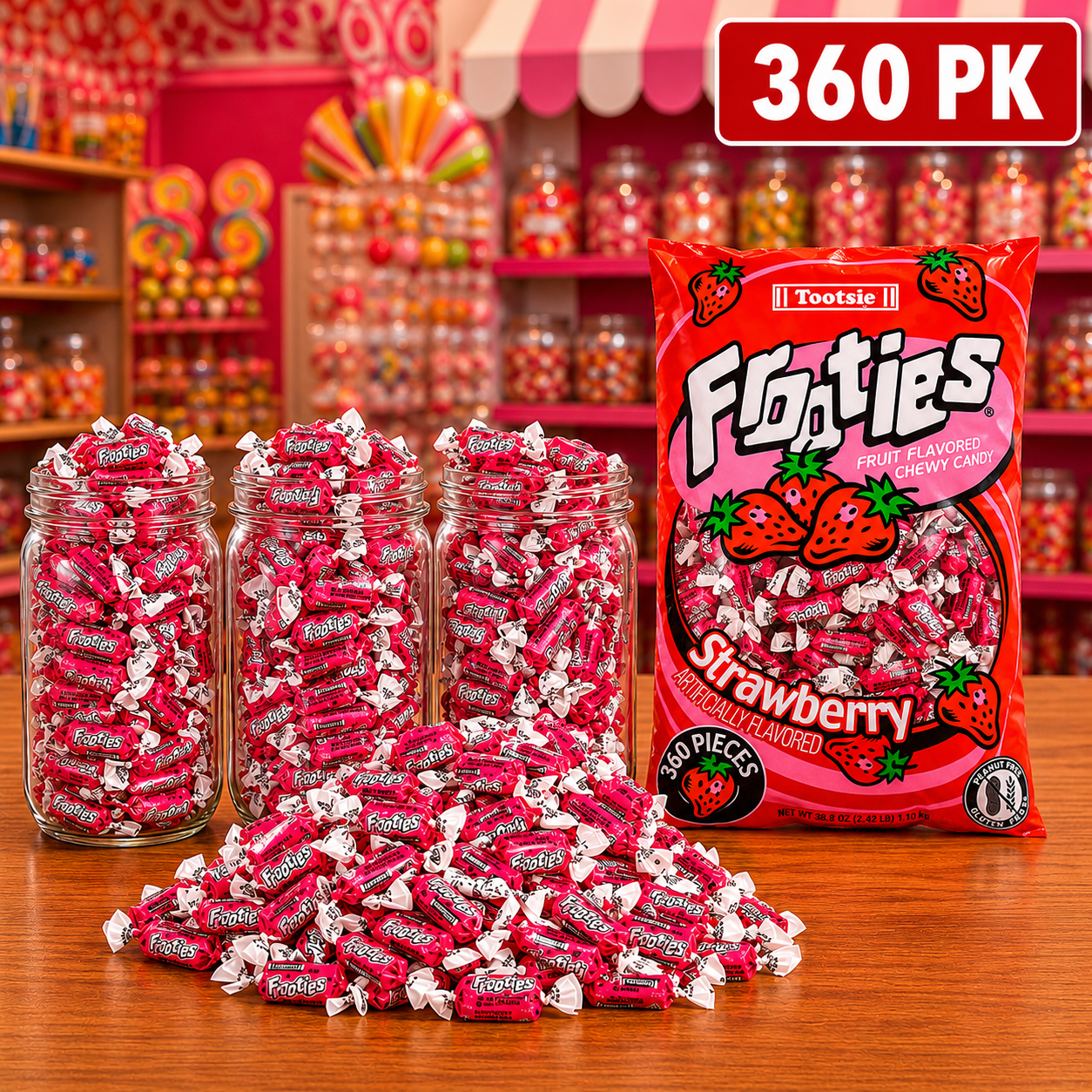 Strawberry Tootsie Roll Frooties Candy BIG 360 Pieces