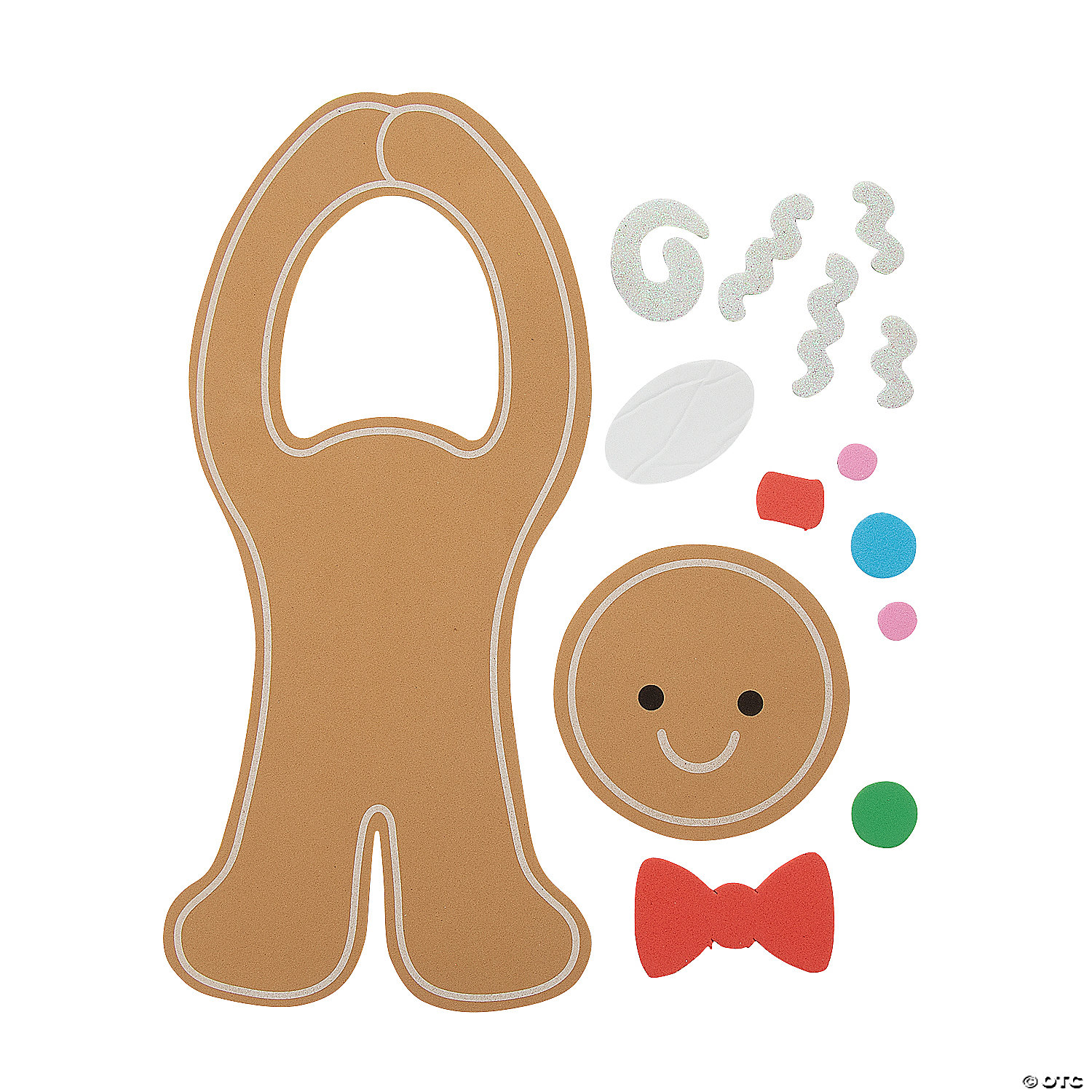 Gingerbread Man Doorknob Hanger Craft Kit-12 Pack