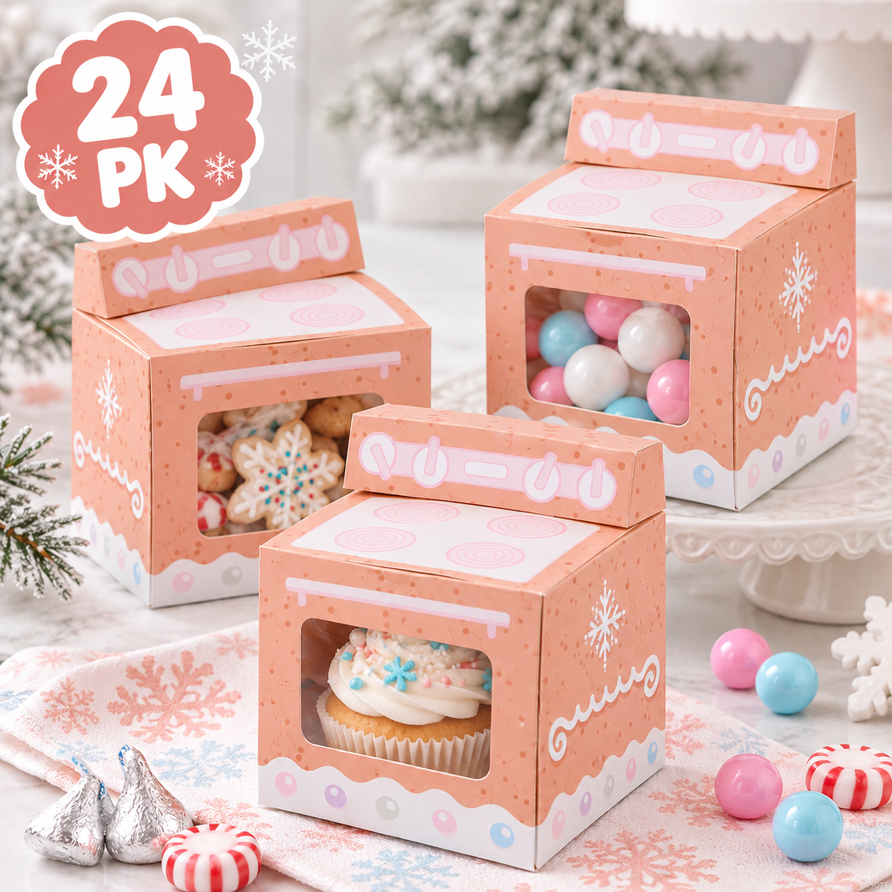 Gingerbread Oven Christmas Cupcake Favour Boxes