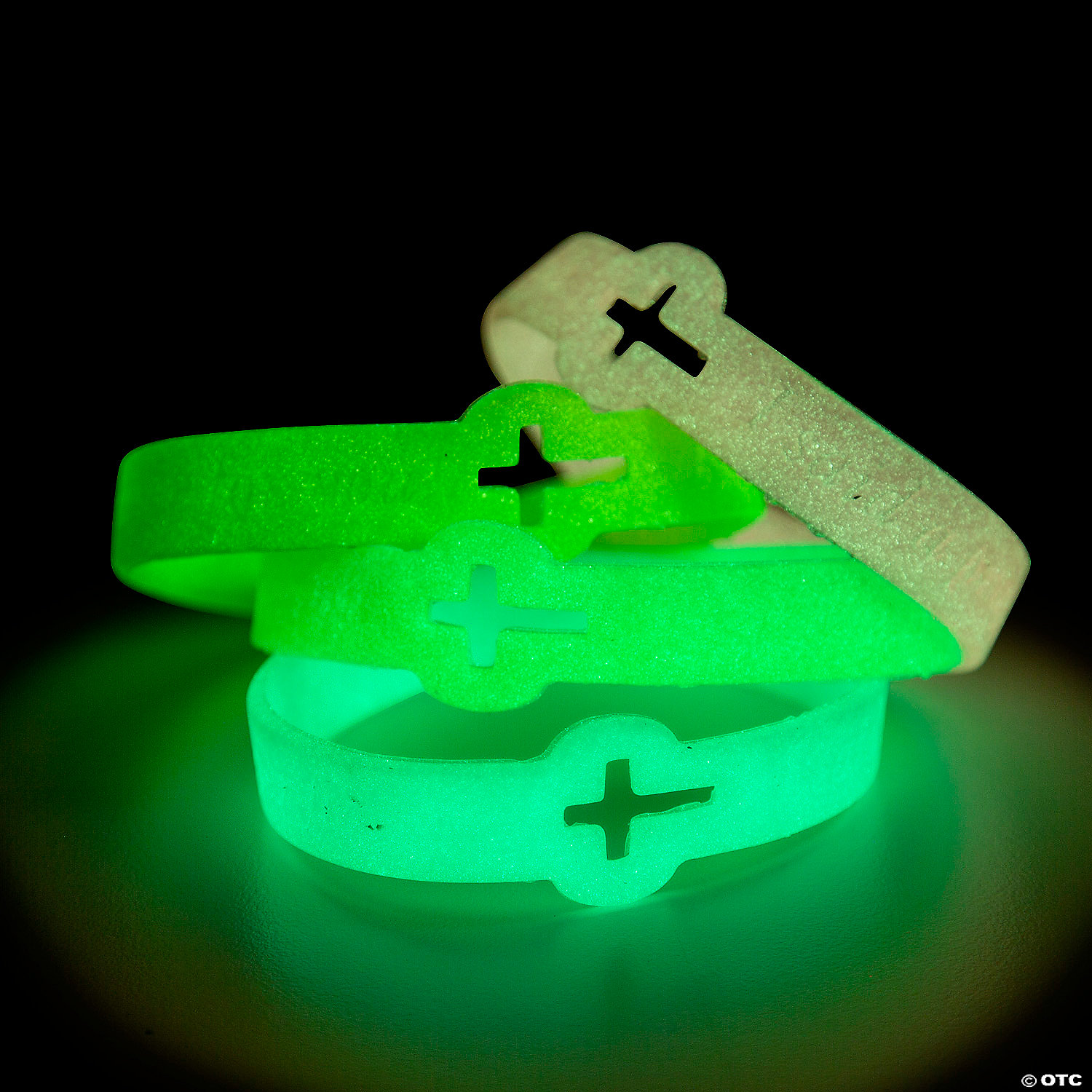Cutout Cross Glow-in-the-Dark Faith Bracelets - 12pk