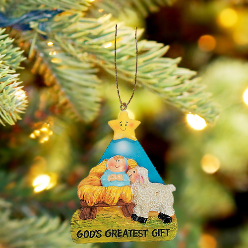 Gods Gift Hand Painted Ornaments 12 Pack