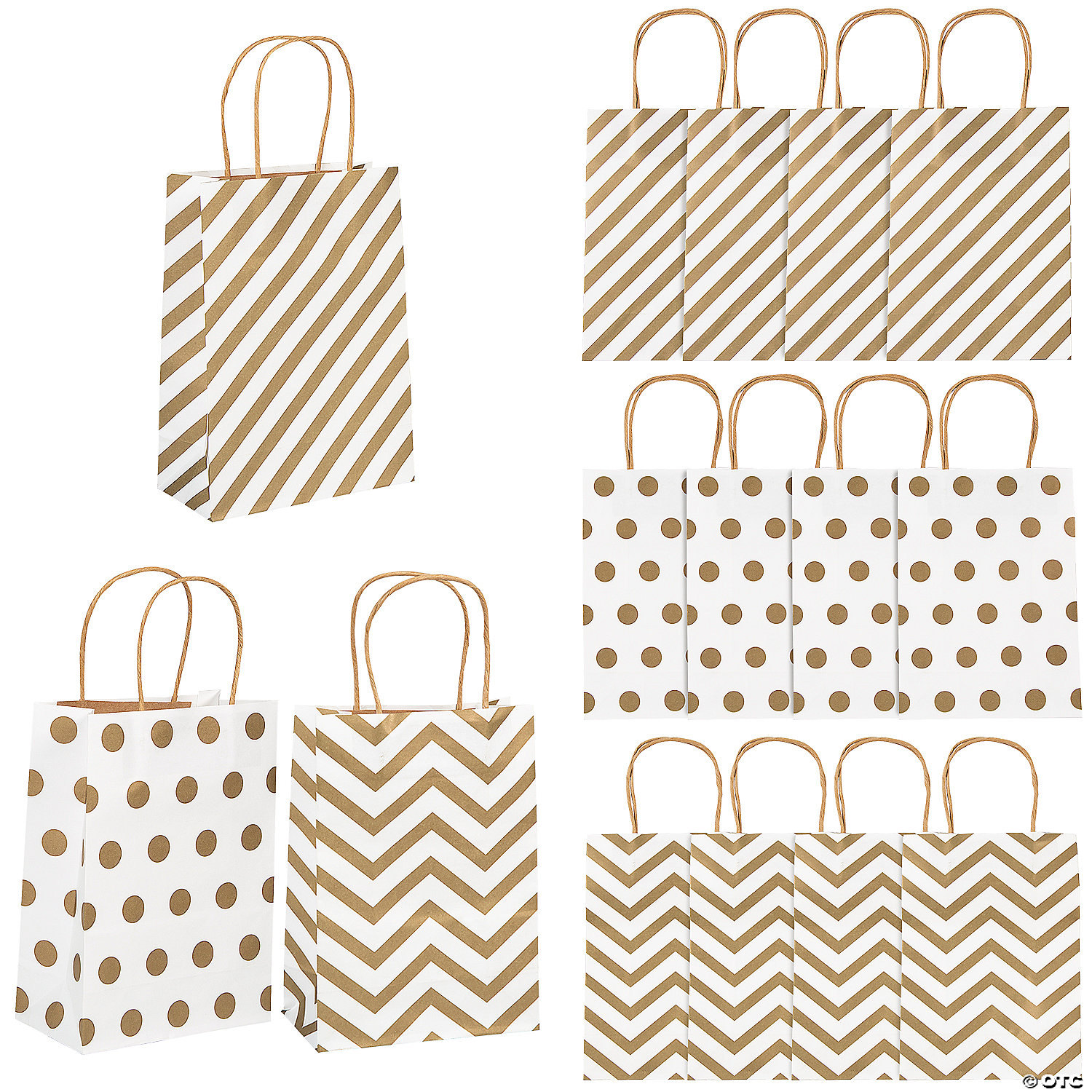 30% OFF: Metallic Holiday Kraft Paper Gift Bags-12Pk Party Supplies Canada  - Open A Party