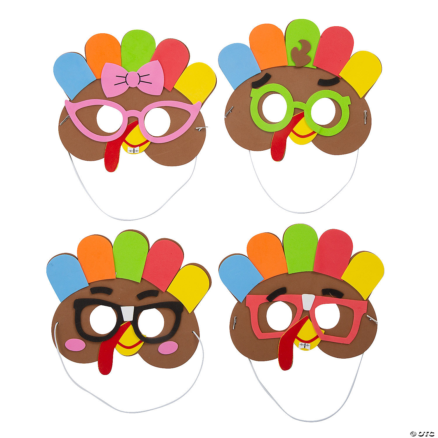Goofy Turkey Mask Craft kit - 12 Pack