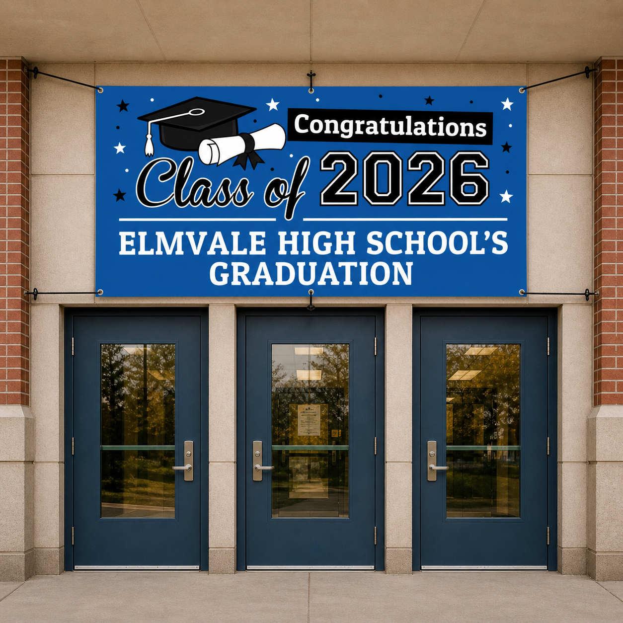 Grad Blue PERSONALIZED Gigantic 8FT Vinyl Keepsake Banner