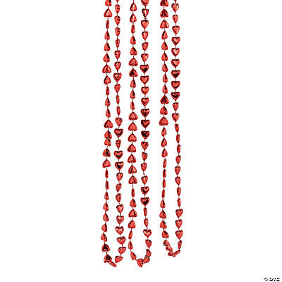 Heart-Shaped Beaded Necklaces - 48Pk
