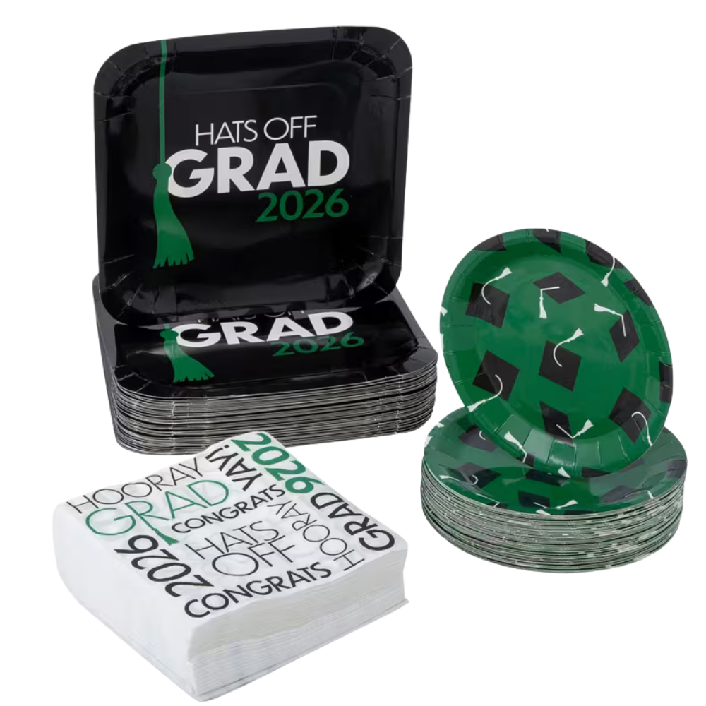 200 Pc. Green Grad 2026 Party Pack for 50