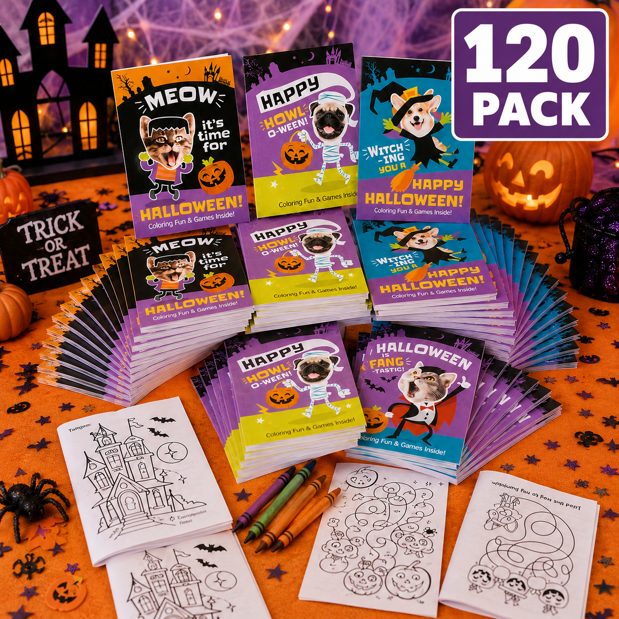 BULK Halloween Colouring Books - 120 Pk