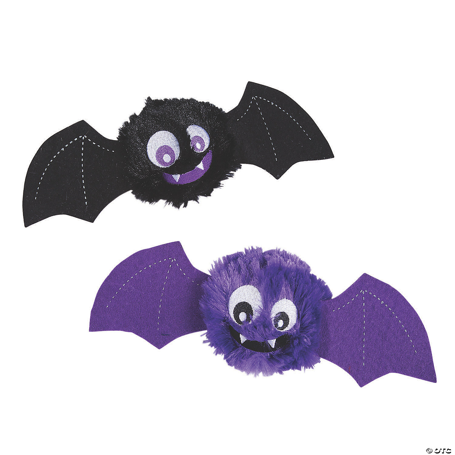 Halloween Fuzzy Plush Bat Bouncing Balls - 12PK