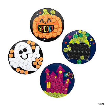 Halloween Glitter Mosaic Craft Kit-12Pk
