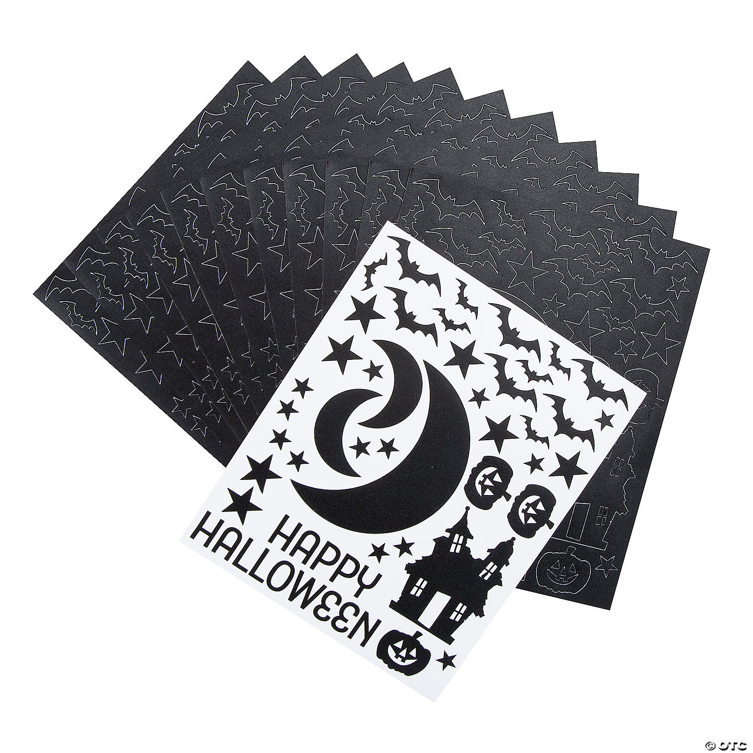 Halloween Vinyl Black Night Decals - 24 Sheets of Decals