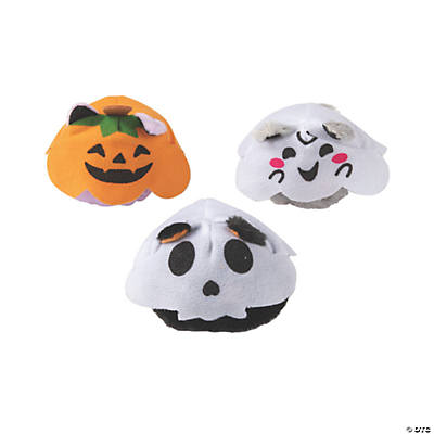 Halloween Plush Cats in Ghost Costumes-12Pk