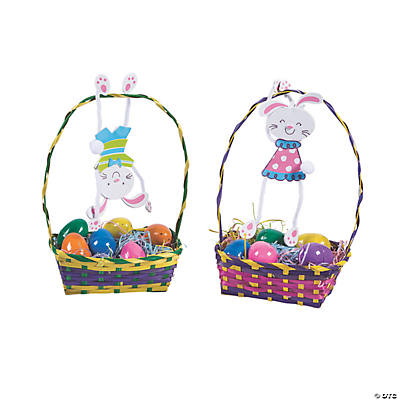 Hanging Bunny Basket Decor Craft Kit-12Pk