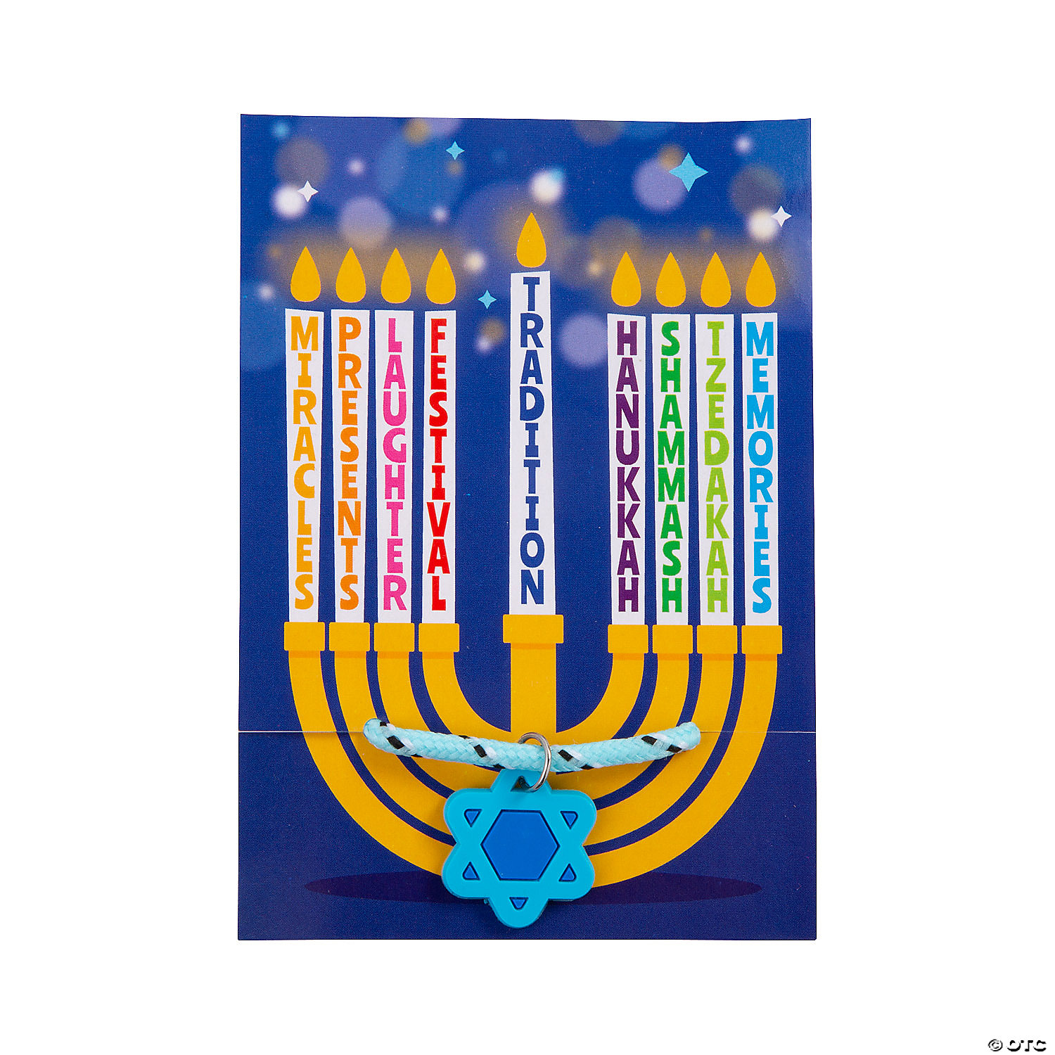 Hanukkah Bracelets w/Cards - 12 PK