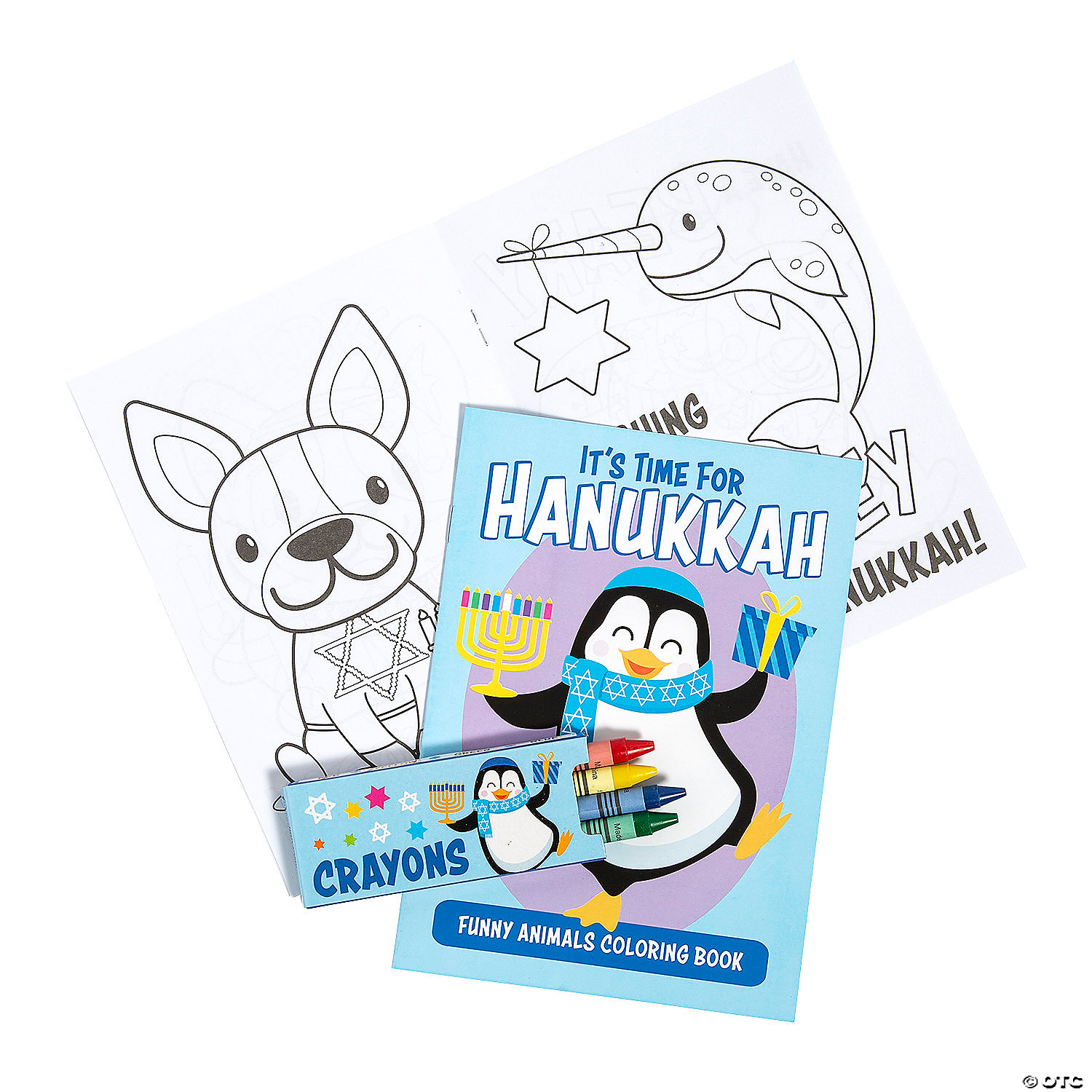 Hanukkah Colouring Books w/Crayons - 12 Sets