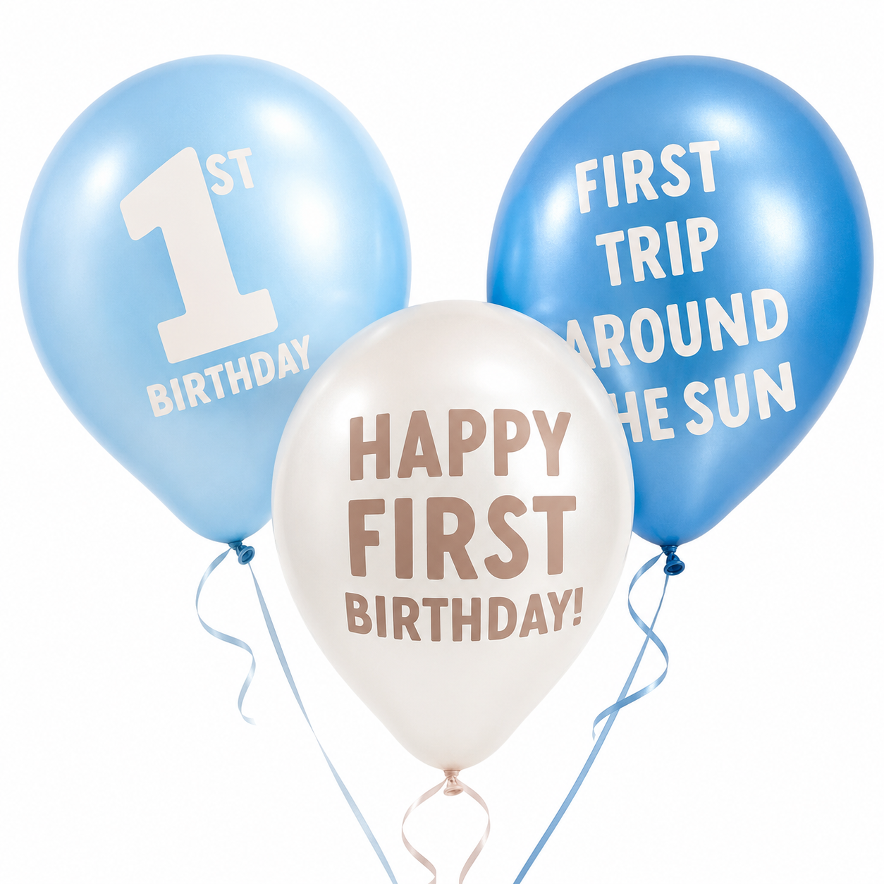 Happy 1st Birthday Blue & White 12