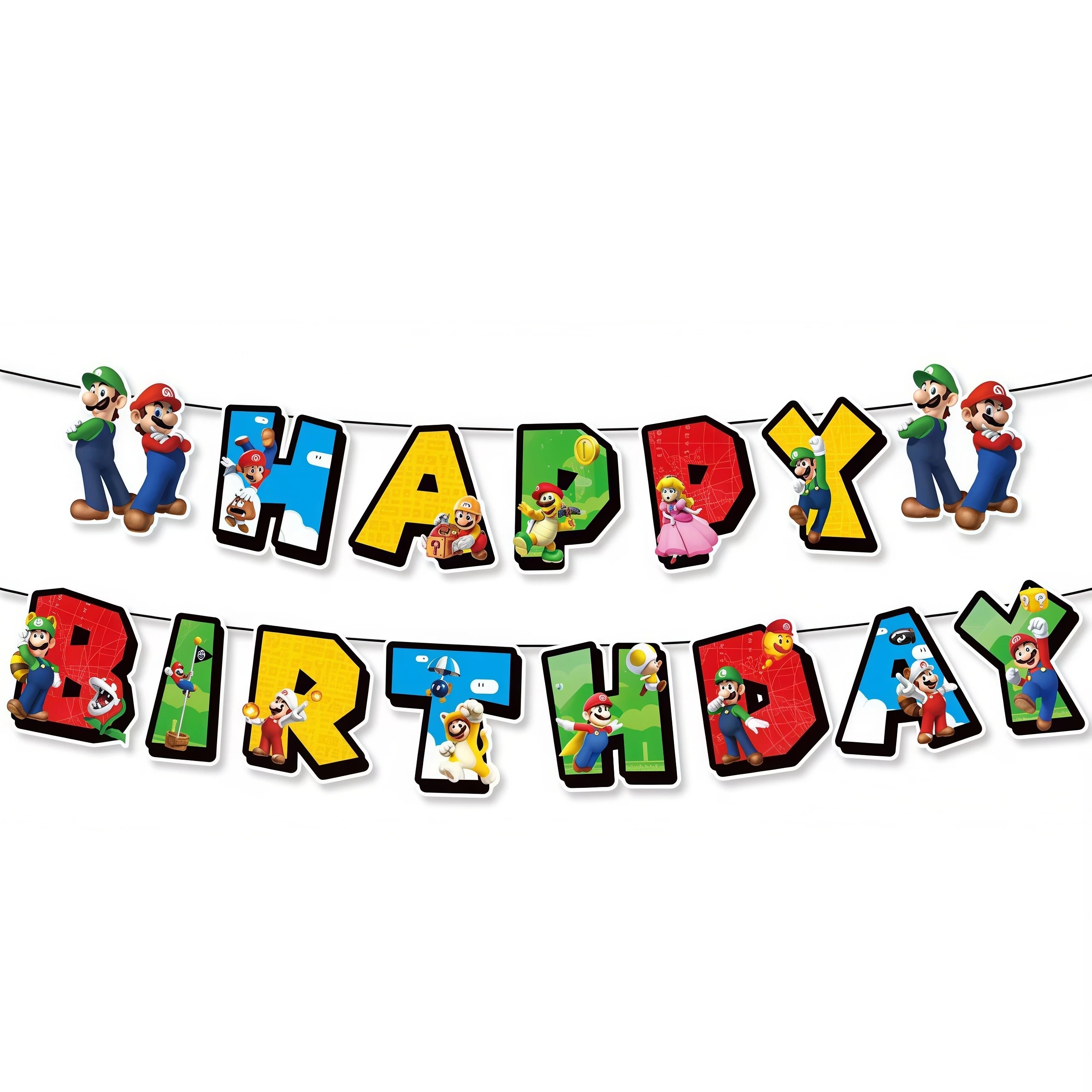 Mario Large 9Ft Die Cut Birthday Banner