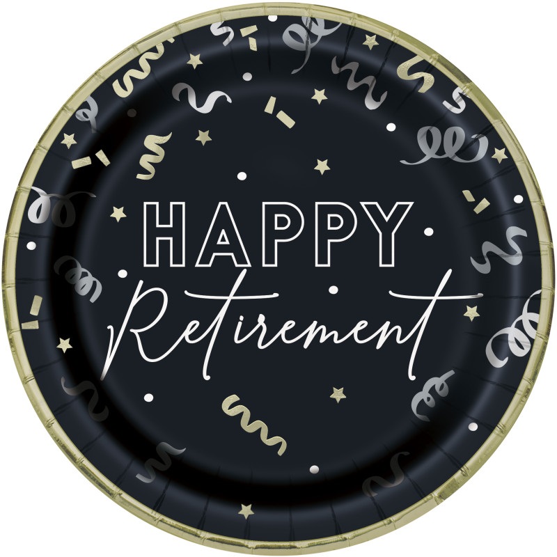 Happy Retirement Dessert Plates - 8 PK