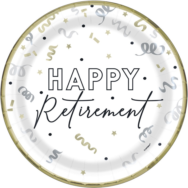 Happy Retirement Dinner Plates - 8 PK