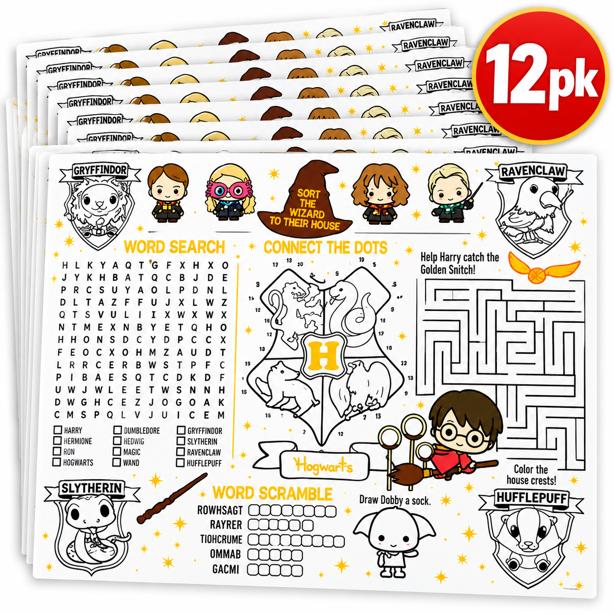 Harry Potter Activity Paper Placemats