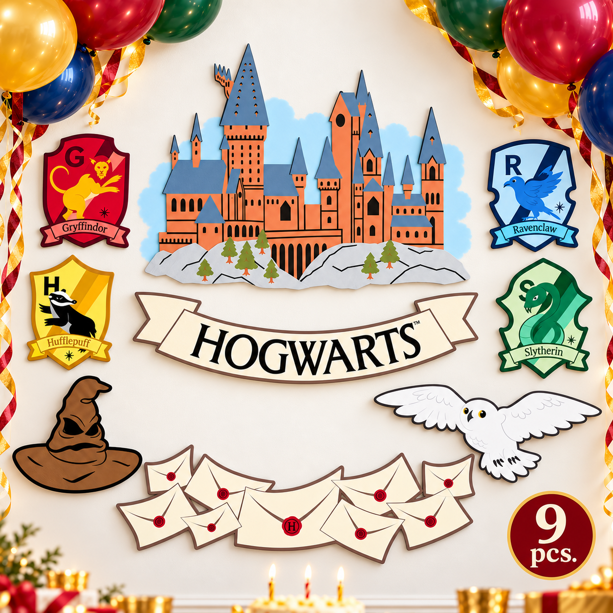Harry Potter Hogwarts Houses Decorating Kit - 9pcs