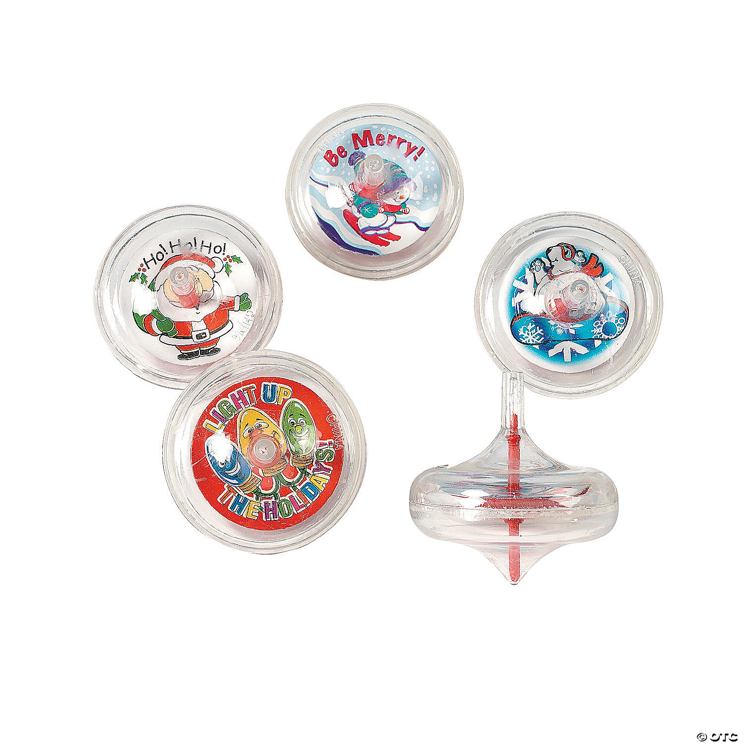 Holiday Swirl Spin Tops- 12 Pack