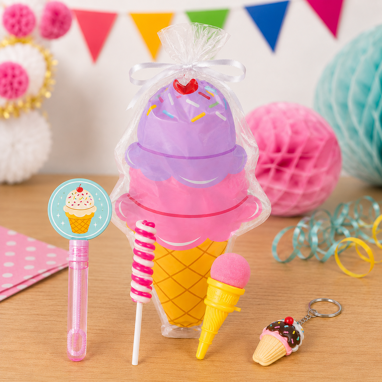 ice cream birthday filled loot favor pack