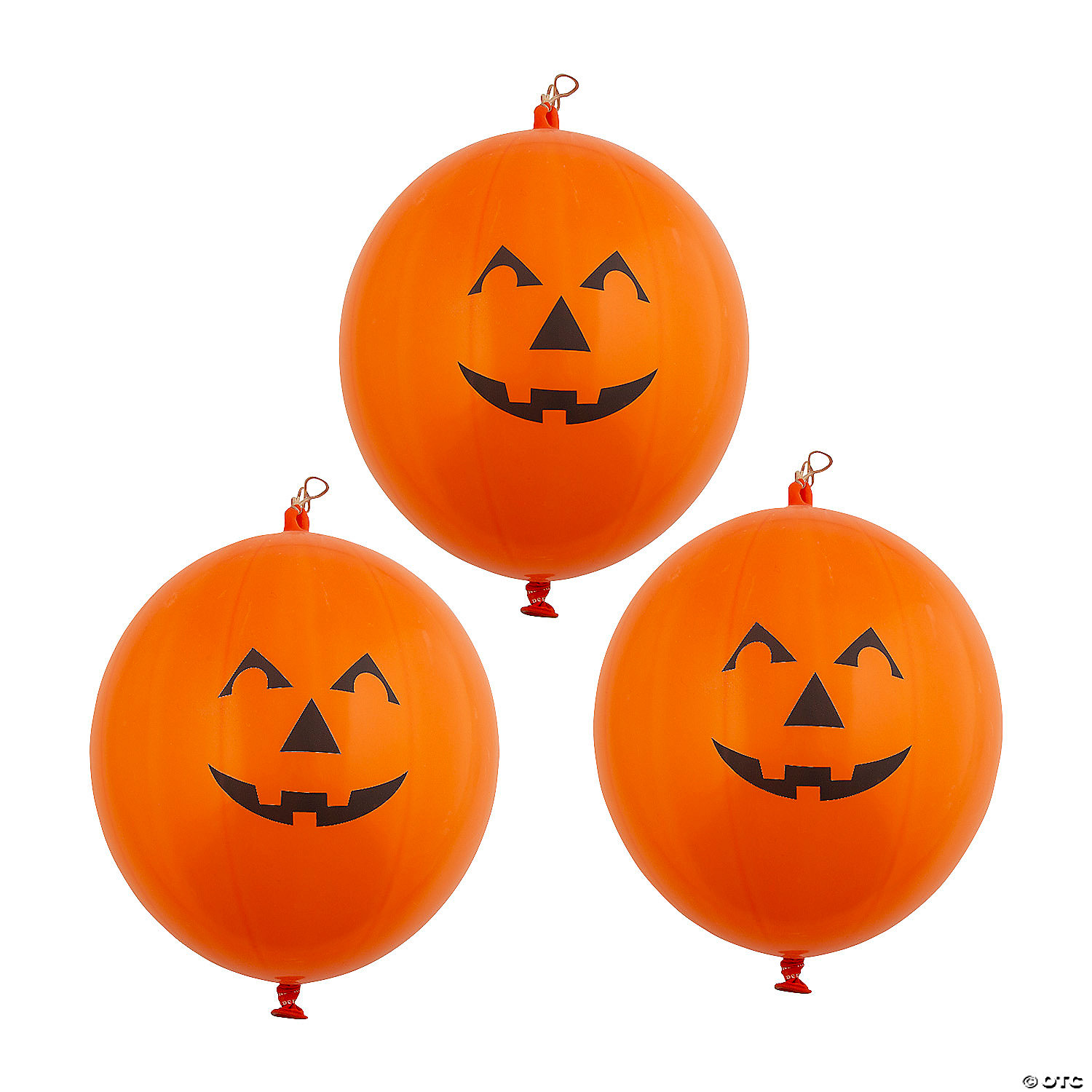 Halloween Pumpkin Jumbo 16 Inch Punchballs - 12 Pack