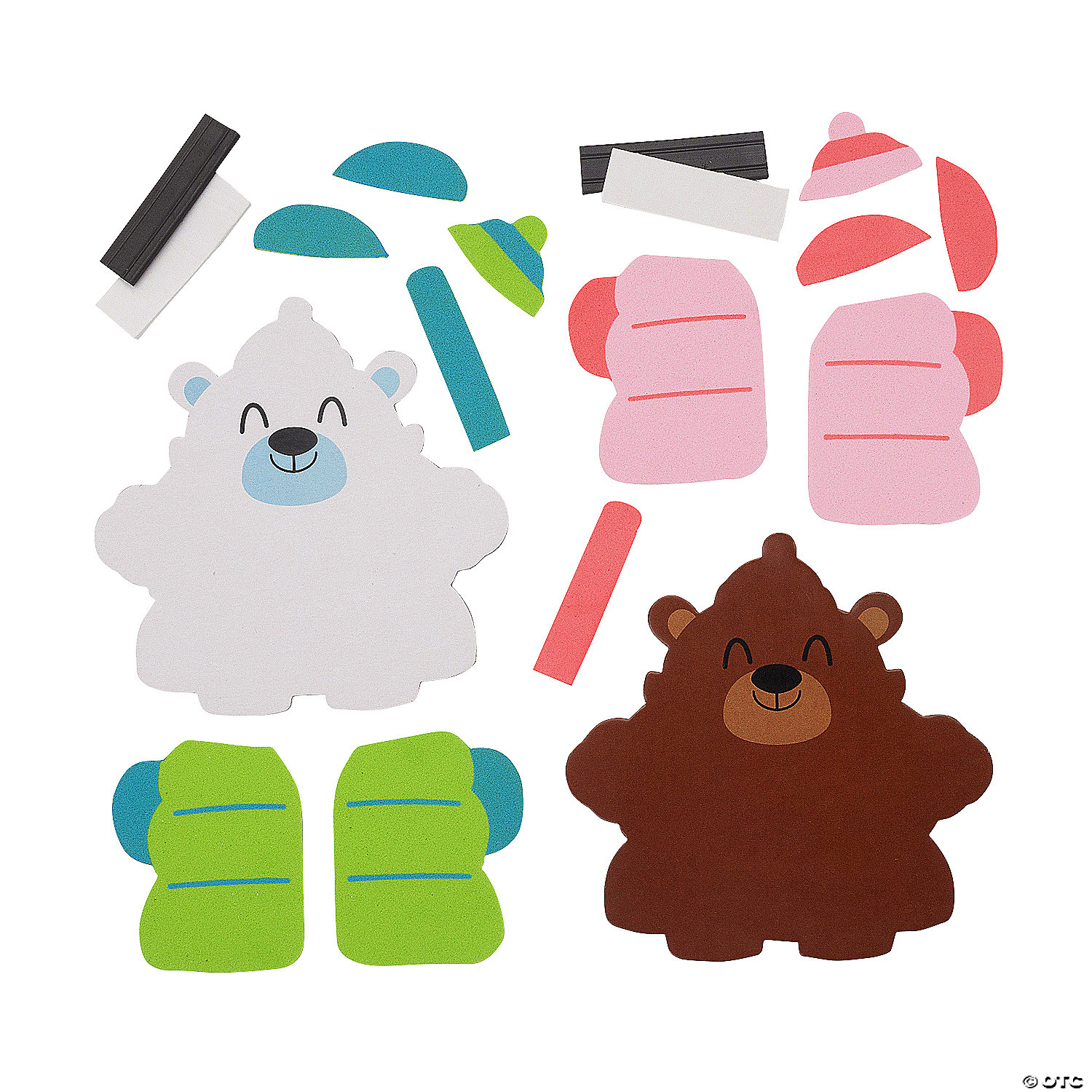 Animal in Puffer Jackets Craft Kit - 12 Pack