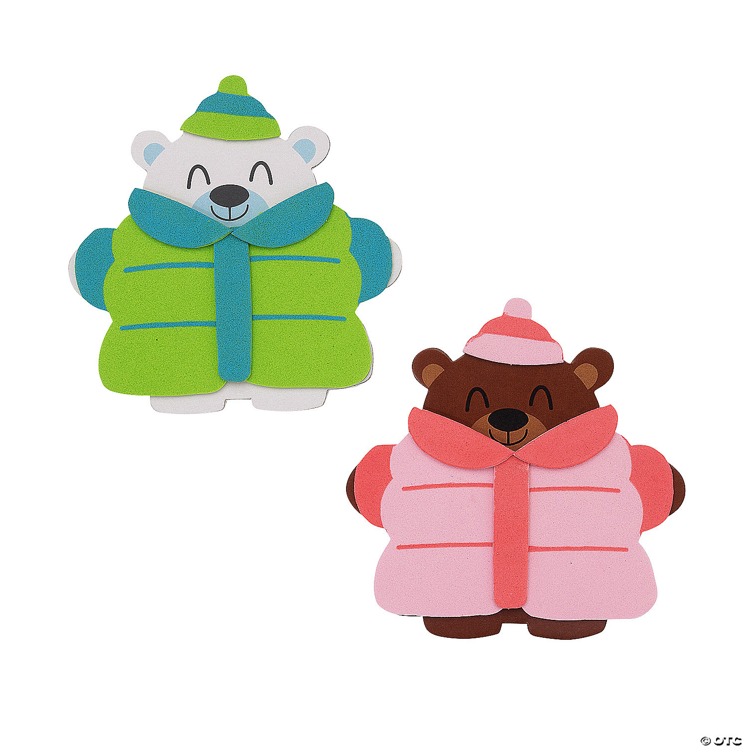 Animal in Puffer Jackets Craft Kit - 12 Pack