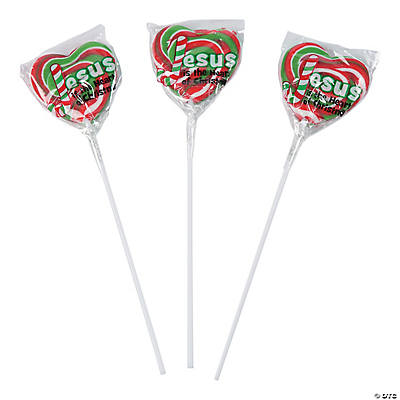 Jesus is the Heart of Christmas BIG Suckers - 12 Pack
