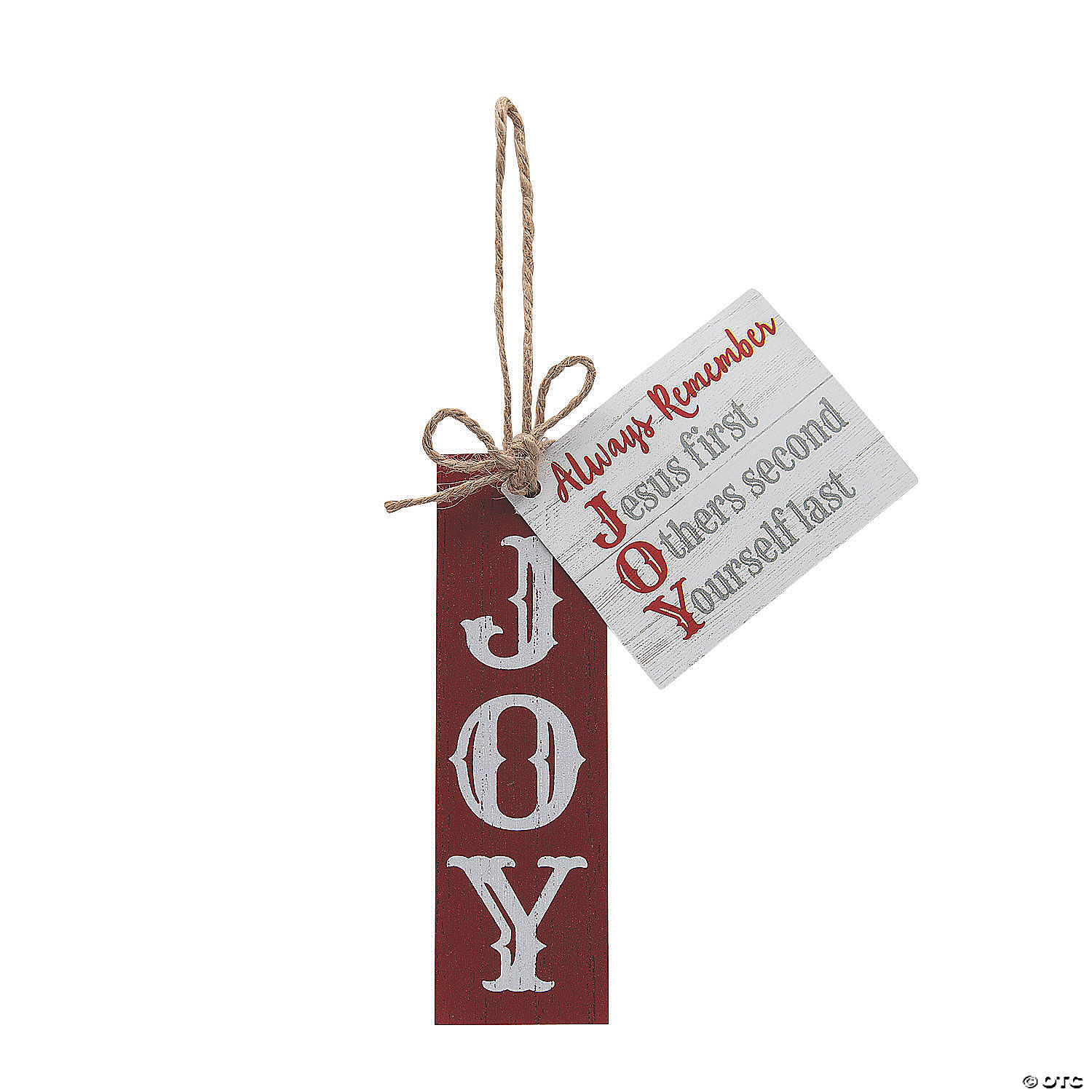Joy Christmas Wood Ornaments with Card-12Pk