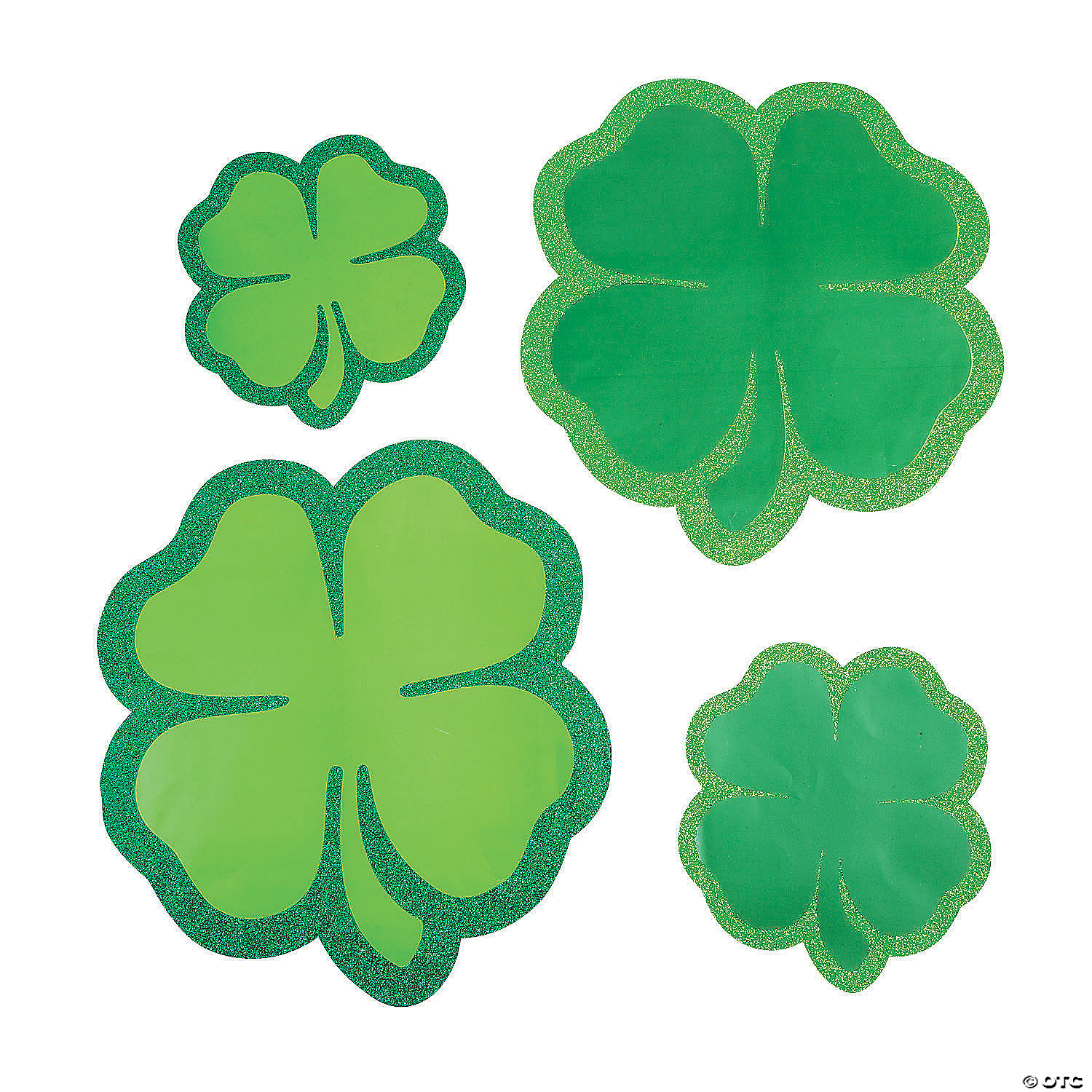 St. Patrick's Large Glitter Shamrock Cutouts - 6 Pk