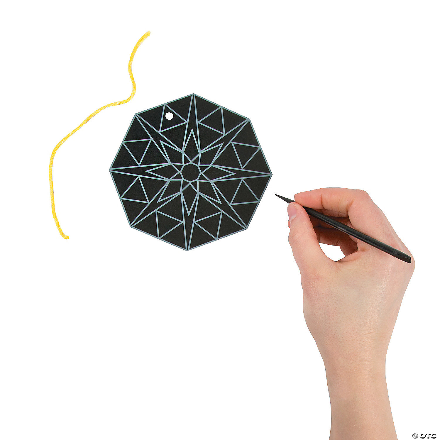 Magic Colour Scratch Kaleidoscope Ornaments - 24Pk