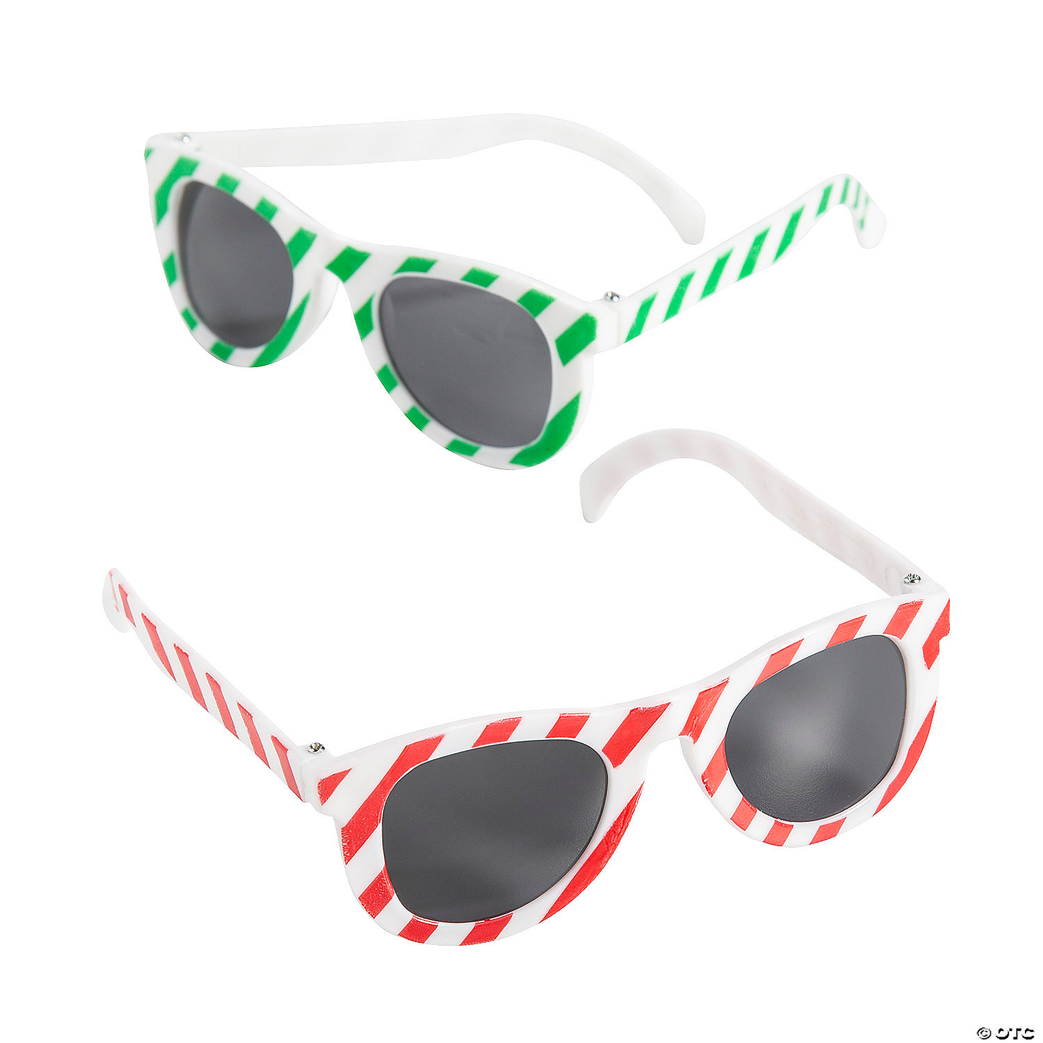 Kid's Candy Cane Print Sunglasses - 12 Pack