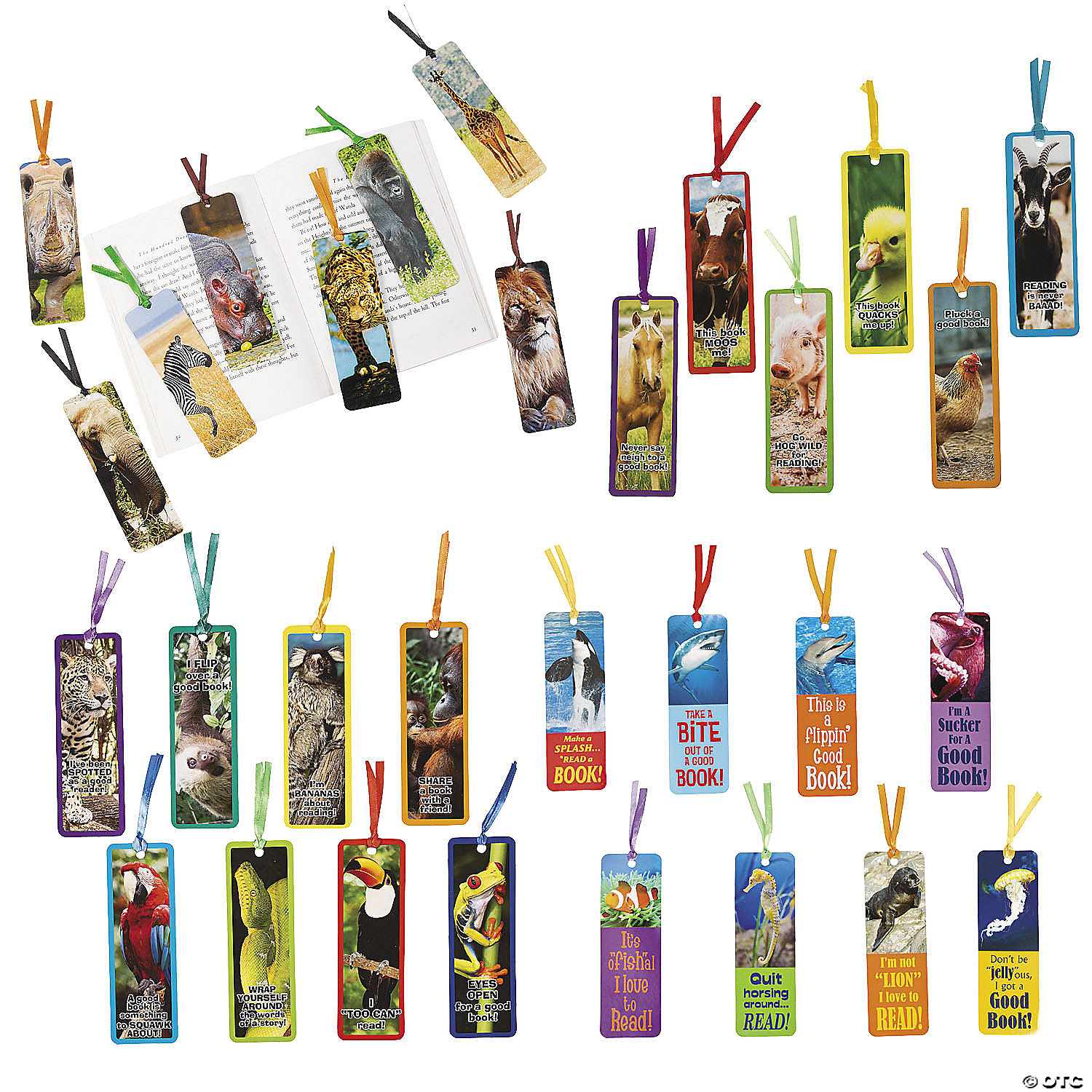 Realistic Animal Bookmark Kit Assortment-192 Pack