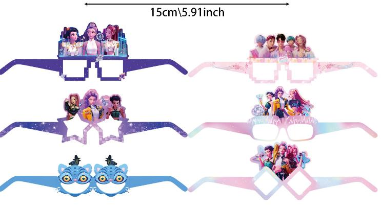 *K-Pop Demon Hunters Paper Glasses - 6 Pack