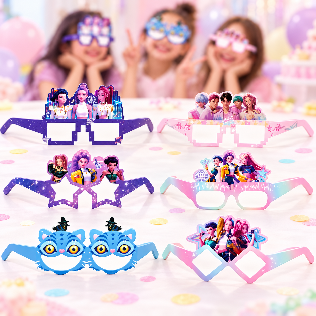 *K-Pop Demon Hunters Paper Glasses - 6 Pack