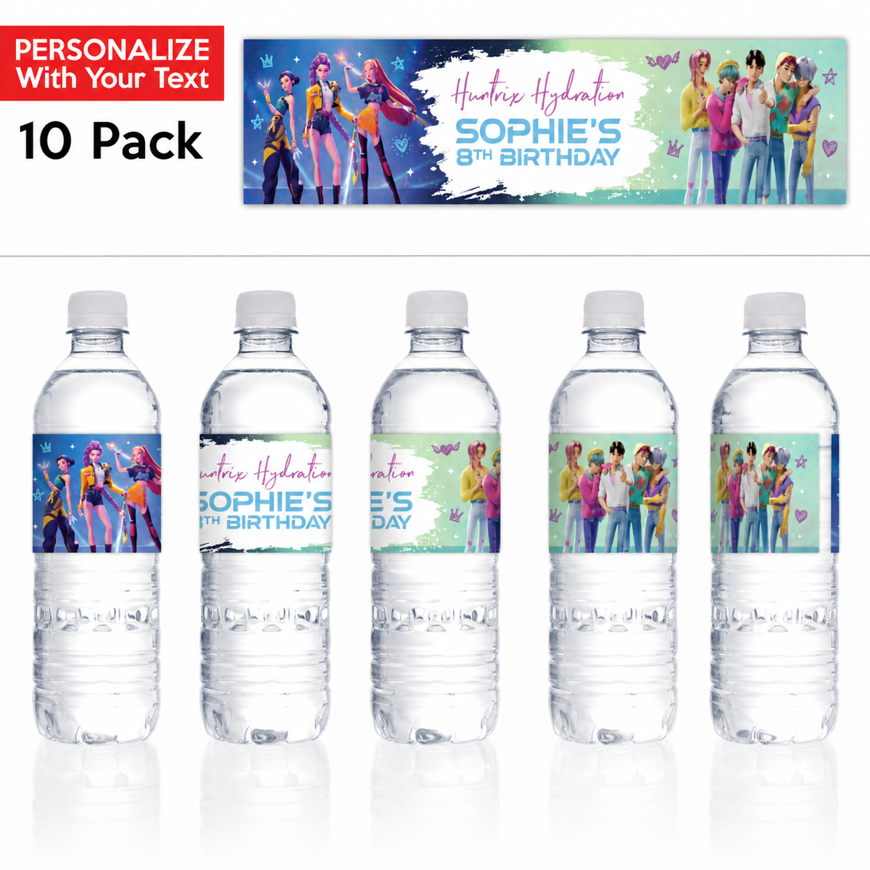 Kpop Demon Hunters Water Bottle Labels Personalized