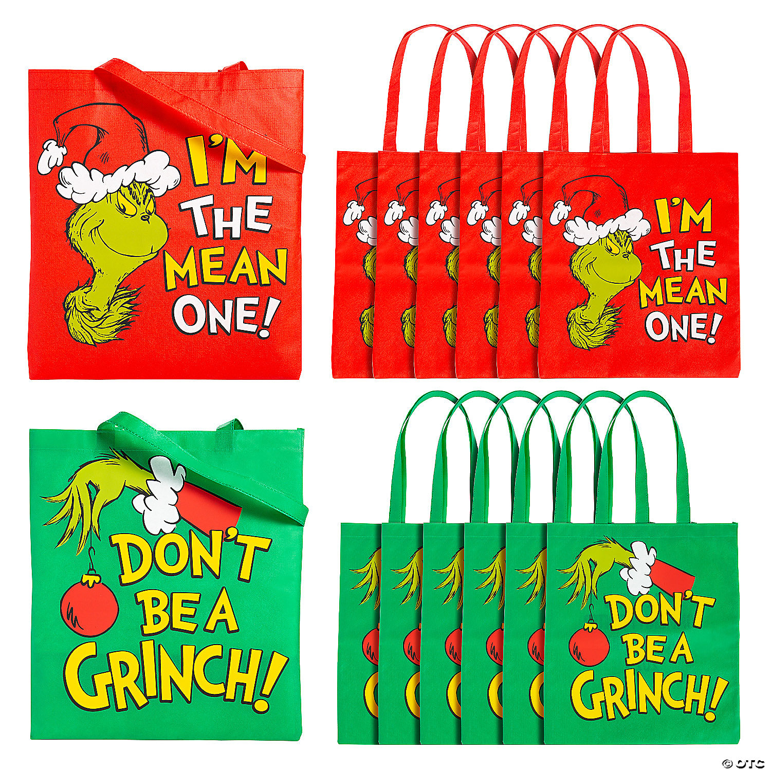 The Grinch Large Tote Bags - 12 Pack
