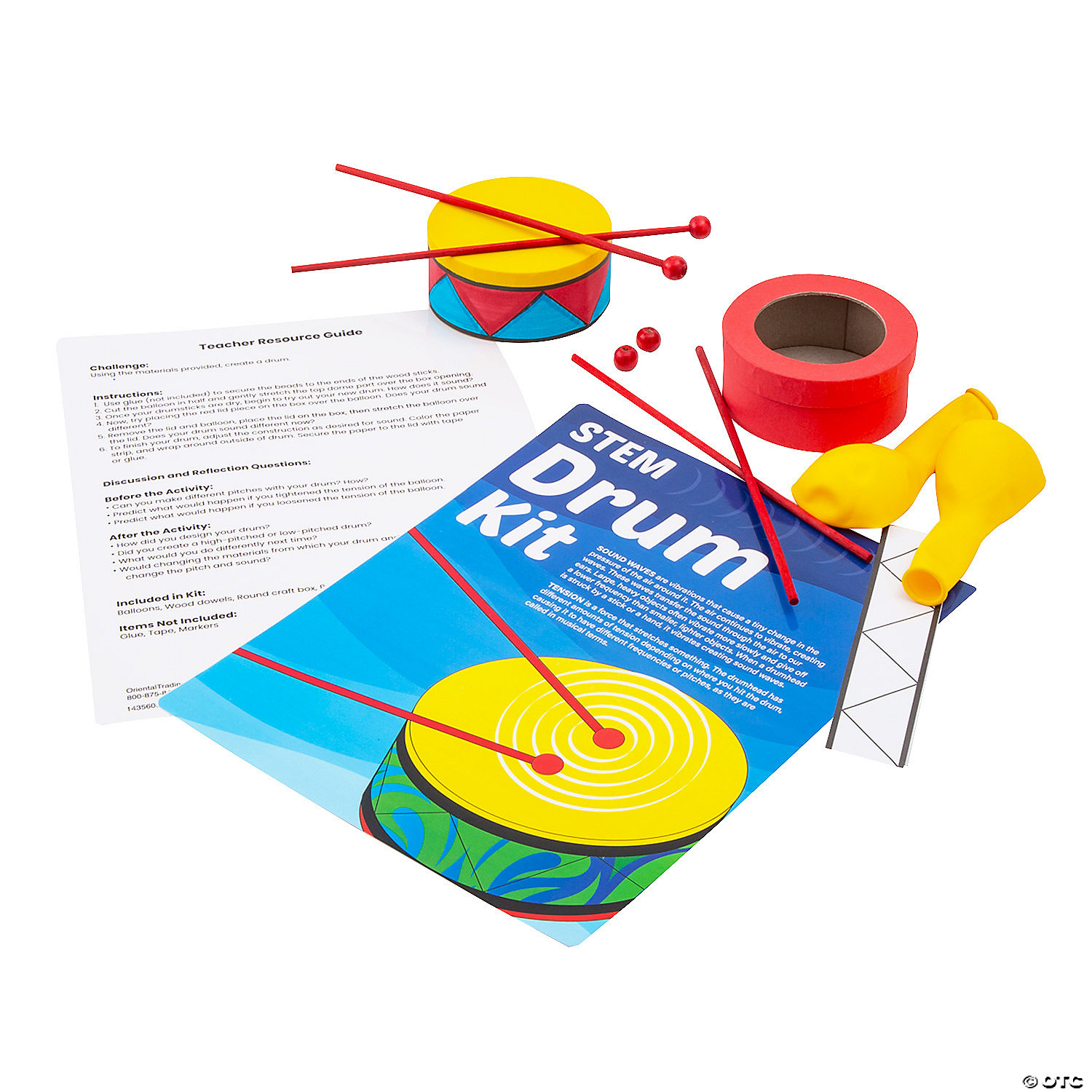 STEAM DIY Balloon Drum Learning Craft Kit-12Pk