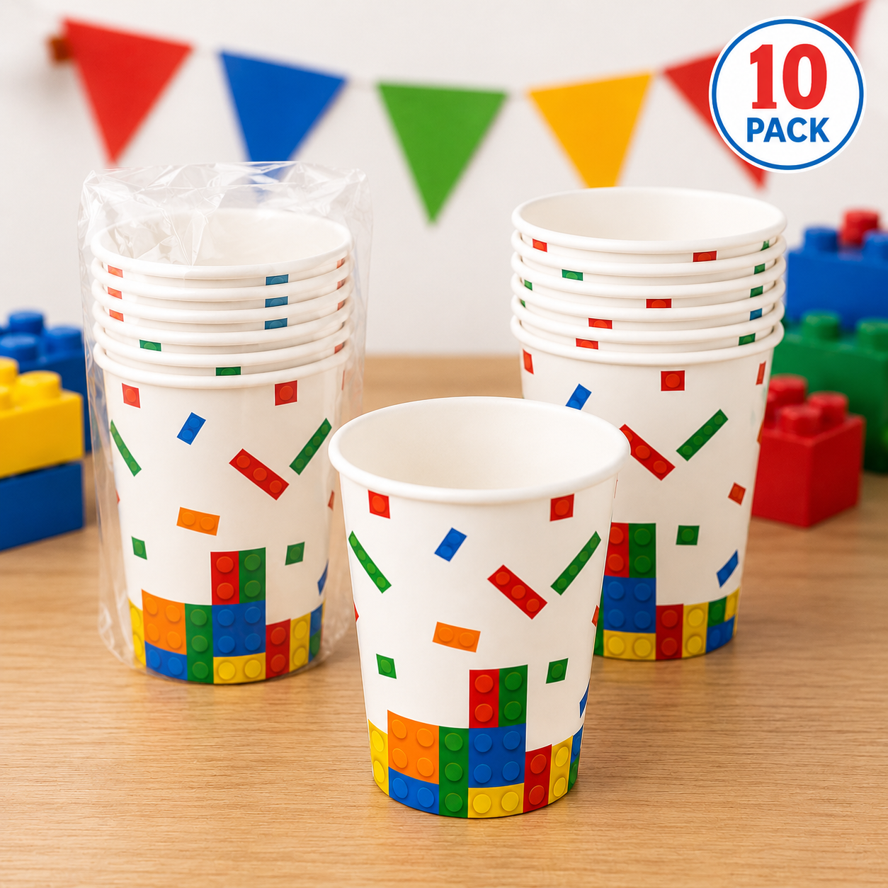 Lego Birthday 9oz Paper Cups - 10 PK