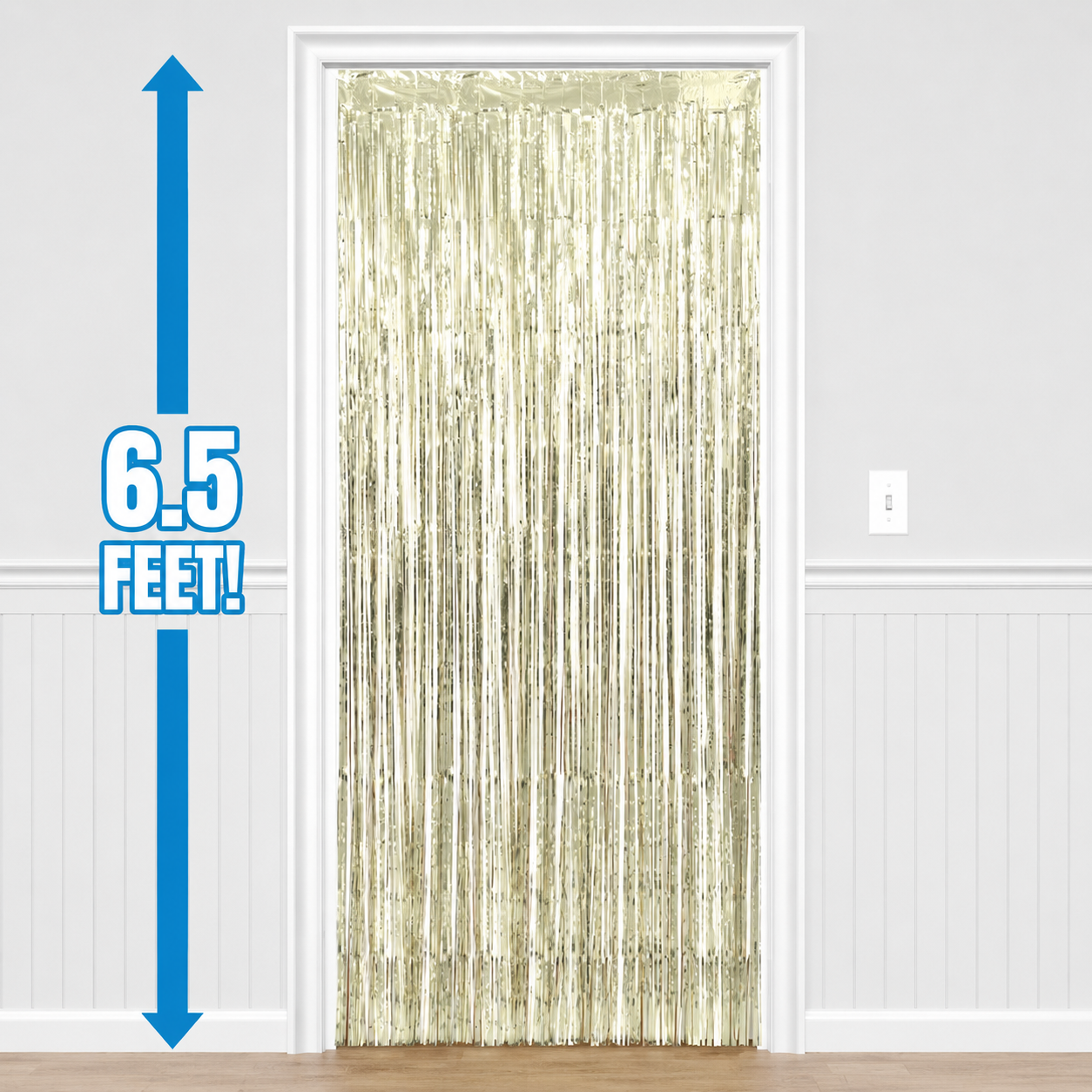 Gold Metallic Curtain - 6.5 Feet