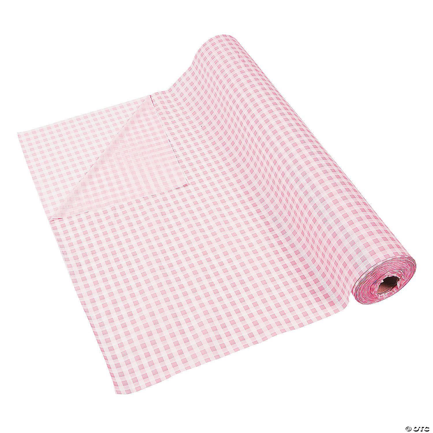 Light Pink Gingham Tablecloth Roll - 100ft